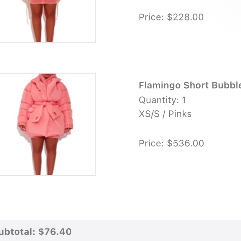 BBX flamingo Pink Belted Women's Puffer Coat - Picture 6 of 6
